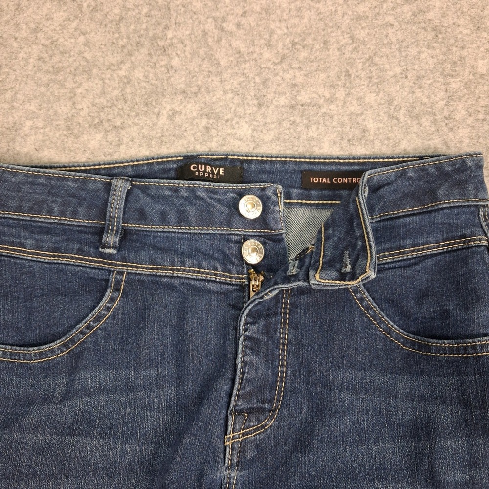 Curve Appeal Skinny Jeans Womens 6/28 Blue Total Control High Rise Stretch